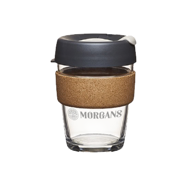 Morgans Glass Keep Cup With Cork Band 12oz/340ml
